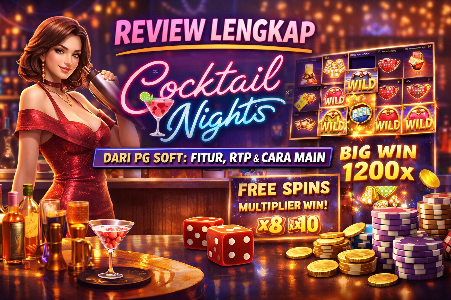 🍸 Review Lengkap Cocktail Nights dari PG Soft: Fitur, RTP, dan Cara Mainnya Biar Auto Paham!